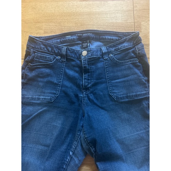 Lane Bryant Capri Jeans Womens Size 16 Dark Wash Denim Front‎ Pockets